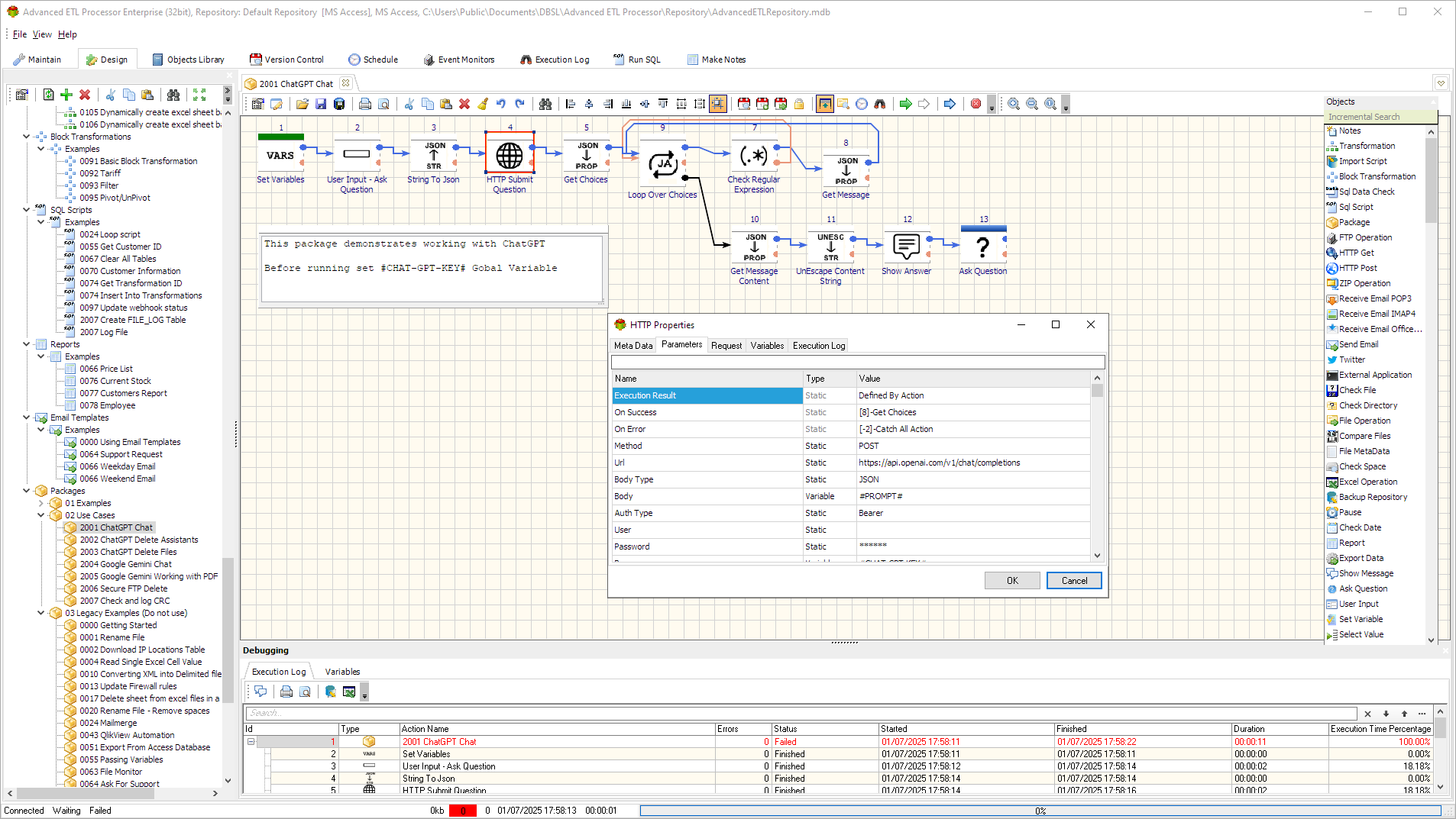 screenshot of Advanced ETL Processor